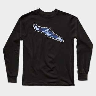 Texada Island Silhouette in Blue Camouflage Pattern - Army Camo - Texada Island Long Sleeve T-Shirt